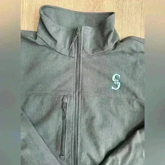 Columbia Mens Ascender Softshell Full Zip Jacket Graphite Seattle Mariners XL - Picture 6 of 14